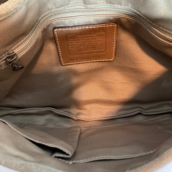 Coach hobo bag, suede and signature print with leather trim 32-B4a - Picture 8 of 9